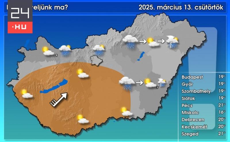 A mai napunkat gomolyfelhők és zivatarok színesítik, így izgalmas időjárásra számíthatunk.