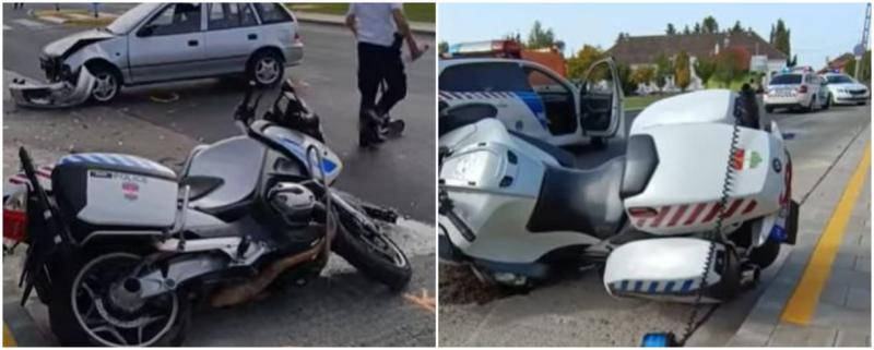 Kórházba szállították azt a motoros rendőrt, akit egy autós elsodort Kiskunmajsán.