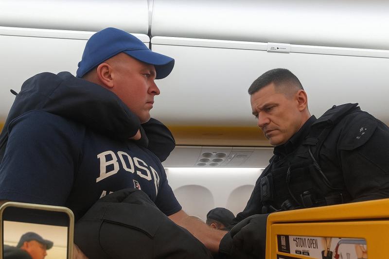 Videón látható, ahogy felfegyverzett rendőrök kísérik le a részeg utasokat a Ryanair járat fedélzetéről.